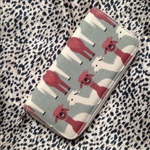 Alpaca Adorable Linen Clutch Outside Peace Zip Tab